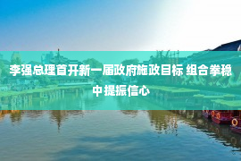 李强总理首开新一届政府施政目标 组合拳稳中提振信心