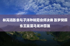 林高远陈幸与子洋孙铭阳会师决赛 陈梦樊振东王曼昱马龙冲四强